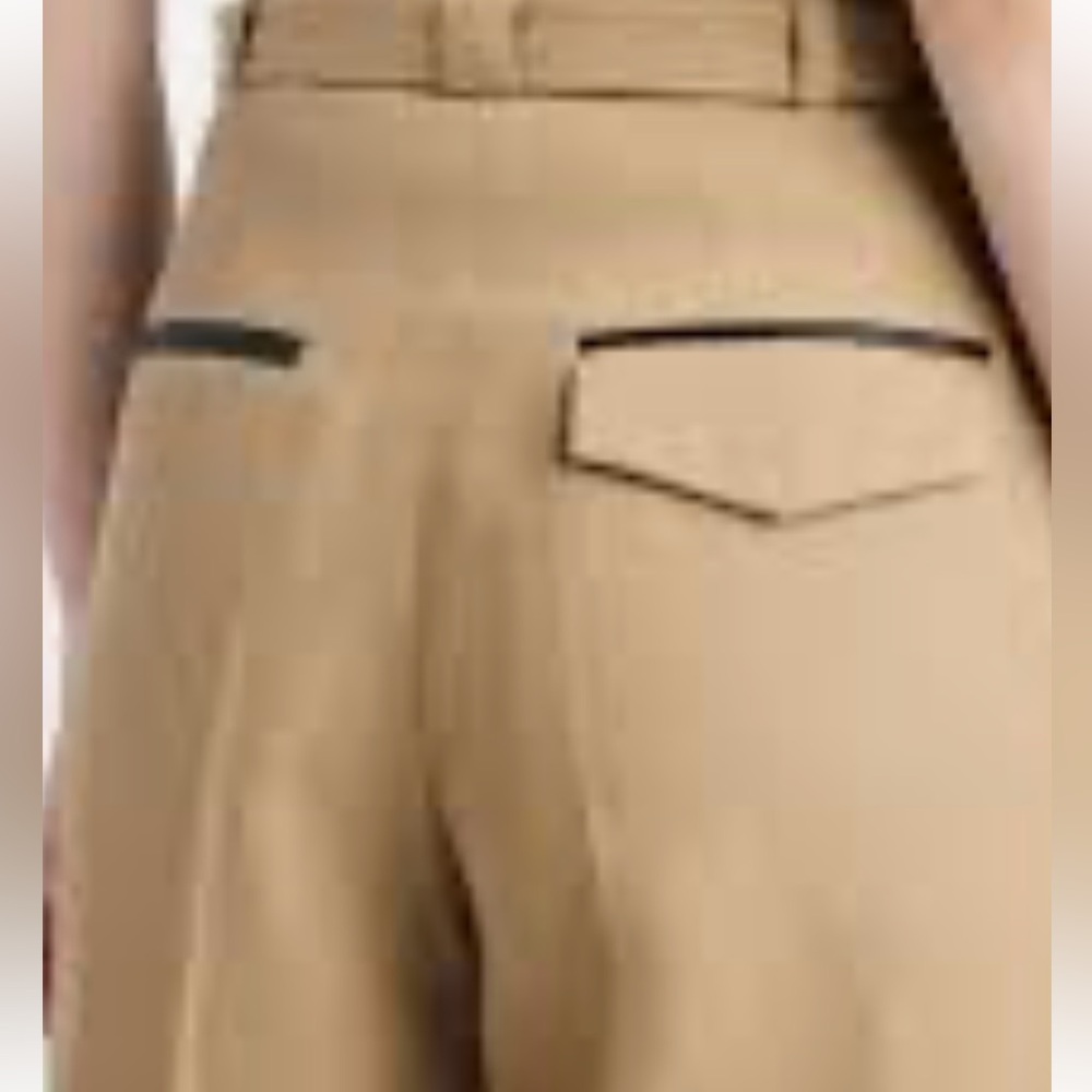 Self-Portrait Camel Wide-Leg Chinos